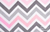 Minky Zigzag Fabric - Blush/Silver/White Minky Zigzag Fabric - Blush/Silver/White