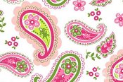 Minky Paisley Print Fabric - Pretty Paisley - Hot Pink/Jade Minky Paisley Print Fabric - Pretty Paisley - Hot Pink/Jade