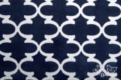 Minky Lattice Print Fabric - Navy/Snow Minky Lattice Print Fabric - Navy/Snow