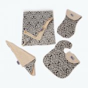 4 Piece Minky Baby Blanket Gift Set - Classic Damask Charcoal/Yellow 4 Piece Minky Baby Blanket Gift Set - Classic Damask Charcoal/Yellow