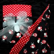 Minky Ladybug Print Blanket - Ladybug/Black-Red and Red/White Polka Dot