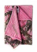 Personalized Minky Baby Blanket - True Timber Pink/Hot Pink Personalized Minky Baby Blanket - True Timber Pink/Hot Pink