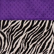 Minky Animal Print Blanket - Zebra/Minky Dot Purple