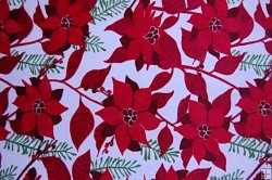 Robert Kaurman Minky Print Fabric - Christmas - Poinsettia