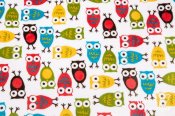 Robert Kaufman Minky Print Fabric - Night Owl - Cherry Robert Kaufman Minky Print Fabric - Night Owl - Cherry
