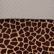 Minky Animal Print Blanket - Giraffe/Minky Dot Off White