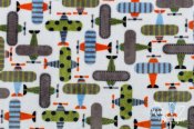 Robert Kaufman Minky Print Fabric - Take Off - Kiwi Robert Kaufman Minky Print Fabric - Take Off - Kiwi