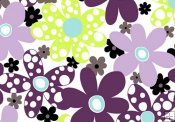 Robert Kaufman Minky Print Fabric - Dots & Daisies - Tiffany/Violet