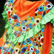 Custom Minky Adult Blanket with Satin Ruffle - Medium