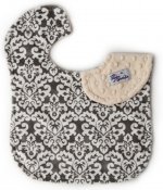 Reversible Minky Bib - Classic Damask Charcoal/Yellow Reversible Minky Bib - Classic Damask Charcoal/Yellow