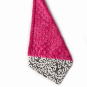 Personalized Minky Security Blanket - Classic Damask Charcoal/Fuchsia Personalized Minky Security Blanket - Classic Damask Charcoal/Fuchsia