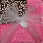 Minky Animal Print Blanket - Cheetah/Minky Dot-Hot Pink