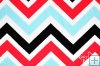 Minky ZigZag - Turquoise/Red/Black
