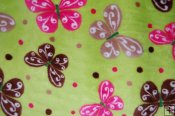Robert Kaufman Minky Print Fabric - Butterfly - Kiwi