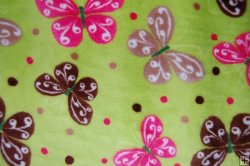 Robert Kaufman Minky Print Fabric - Butterfly - Kiwi