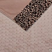 Minky Animal Print Blanket - Cheetah Border/Latte