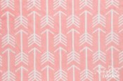 Minky Premier Archer Cuddle Print Fabric - Coral/Snow Minky Premier Archer Cuddle Print Fabric - Coral/Snow