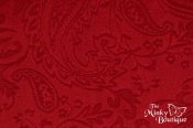 Minky Cuddle Embossed Paisley Fabric - Red Minky Cuddle Embossed Paisley Fabric - Red