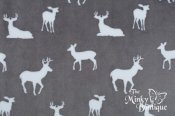 Minky Deer To Me Premier Cuddle Print Fabric - Graphite Minky Deer To Me Premier Cuddle Print Fabric - Graphite