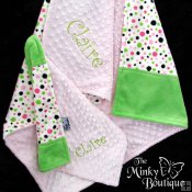 Custom Minky Baby 2 Toddler & Security Blanket Gift Set