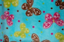 Robert Kaufman Minky Print Fabric - Butterfly - Aqua