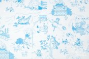 Minky Toile Print Fabric - White/Sky Minky Toile Print Fabric - White/Sky