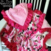 Custom Minky Baby Blanket with Satin Ruffle