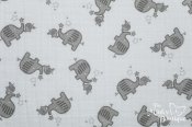 Double Guaze Cotton Embrace - Elephants/Silver Double Guaze Cotton Embrace - Elephants/Silver