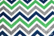 Minky Zigzag Fabric - Midnight/Kelly Minky Zigzag Fabric - Midnight/Kelly