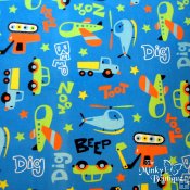 Minky Studio Collection Toy Chest Print Fabric - Blue