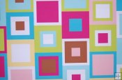 Robert Kaufman Minky Print Fabric - Block Party - Aqua/Magenta