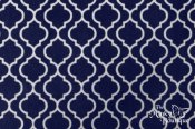 Minky Cuddle Print Fabric - Trellis - Navy/Snow Minky Cuddle Print Fabric - Trellis - Navy/Snow
