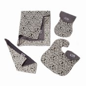 4 Piece Minky Baby Blanket Gift Set - Classic Damask Charcoal/Charcoal 4 Piece Minky Baby Blanket Gift Set - Classic Damask Charcoal/Charcoal