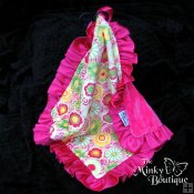 Custom Minky Security Blanket with Satin Ruffle