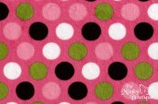 Minky Mod Dot Print Fabric- Fuchsia/Black Minky Mod Dot Print Fabric- Fuchsia/Black