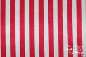 Minky Stripe Print Fabric - Red/White