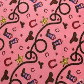 Minky Western Print Fabric - Pink