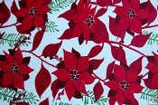 Robert Kaufman Minky Print Christmas Fabric - Poinsettia