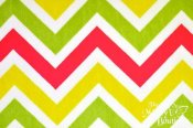 Minky Zigzag Fabric - Melon/Jade/Snow Minky Zigzag Fabric - Melon/Jade/Snow