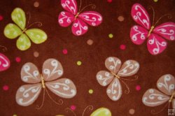 Robert Kaufman Minky Print Fabric - Butterfly - Brown