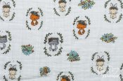 Sweet Melody Double Guaze Cotton Embrace - Flowers Crowns/Saltwater Sweet Melody Double Guaze Cotton Embrace - Flowers Crowns/Saltwater