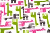Robert Kaufman Minky Print Fabric - Giraffe Cuddle - Fuchsia Robert Kaufman Minky Print Fabric - Giraffe Cuddle - Fuchsia
