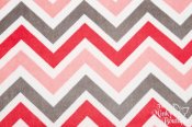 Minky Zigzag Fabric - Watermelon/Charcoal Minky Zigzag Fabric - Watermelon/Charcoal