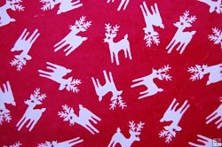 Robert Kaurman Minky Print Fabric - Christmas - Reindeer