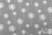 Minky Dandelion Cuddle Print Fabric - Silver/Snow Minky Dandelion Cuddle Print Fabric - Silver/Snow