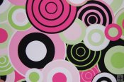 Robert Kaufman Minky Print Fabric - Balloon Party - Hot Pink/Lime