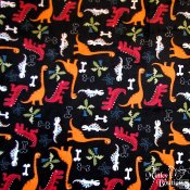 Minky Studio Collection Dino Bone Print Fabric - Black