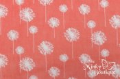 Minky Dandelion Cuddle Print Fabric - Coral/Snow Minky Dandelion Cuddle Print Fabric - Coral/Snow