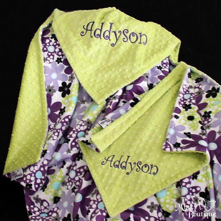 Custom Minky Baby 2 Toddler & Security Blanket Gift Set - Click Image to Close